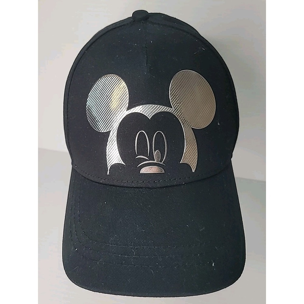 2023 Disney Parks Exclusive Metallic‎ Icon Mickey Mouse Adjustable Hat Cap Black